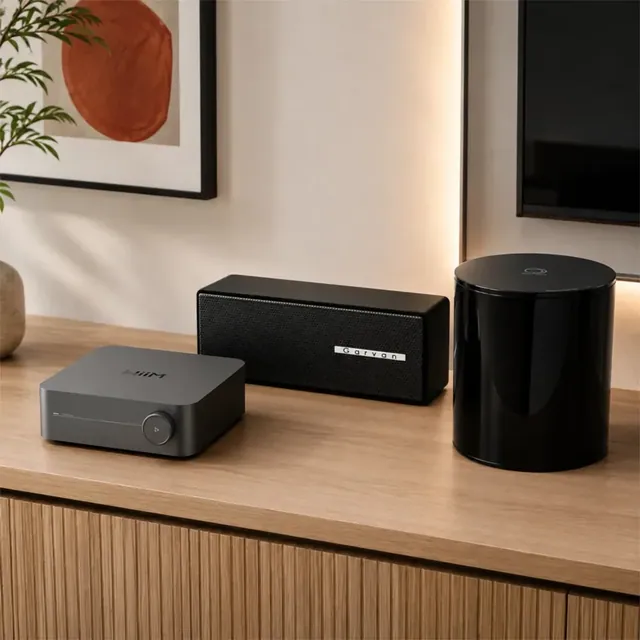 WiiM Amplifier+ Garvan Acoustics Compact Speaker + Elipson Planet Sub
