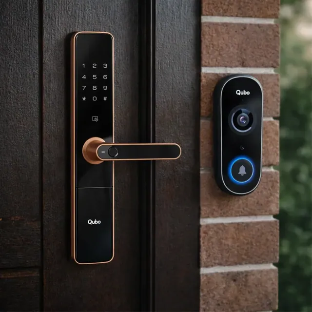 Smart Door Lock Ultra + Image Video Doorbell Pro – Qubo