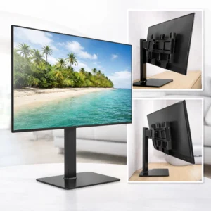 Universal Swivel Tabletop TV Stand with Glass Base (37”– 70”)