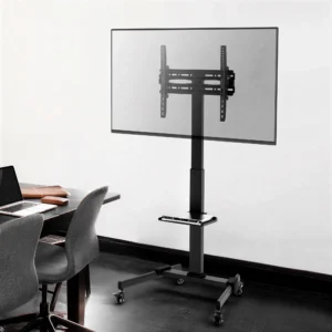 Compact Height-Adjustable Steel TV Cart (32”– 55”)